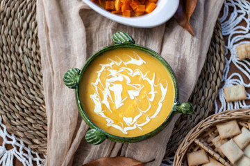 ..Pumpkin soup cream. Delicius Pumpkin Cream. Raosted Pumpkin. Top view
