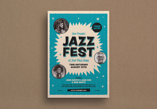Retro Style Jazz Event Flyer Layout