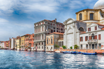 Scenic architecture along the Grand Canal in Venice, Italy