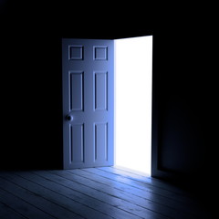Light entering through door 3d render