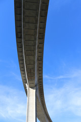 View of concrete road curve of viaduct