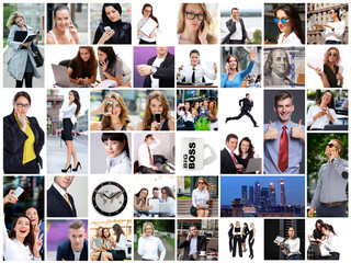 Business collage made of many different pictures about finances