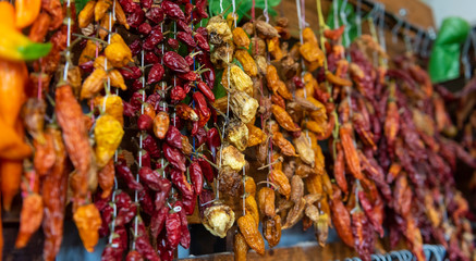  Drying peppers on natural place 