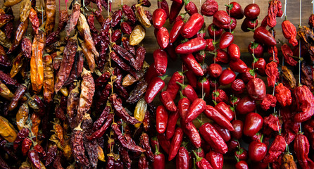  Drying peppers on natural place 