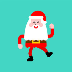 Dancing Santa isolated. Grandfather dancer. Christmas and New Year Vector Illustration