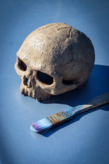 Skull Starving Artist Paintbrush