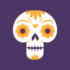 Day of the dead skull. Dia de muertos mexican tradition calaca.