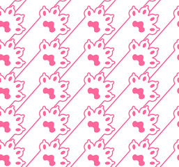 Obraz premium Cat foot pattern seamless. Pet paw background. vector texture