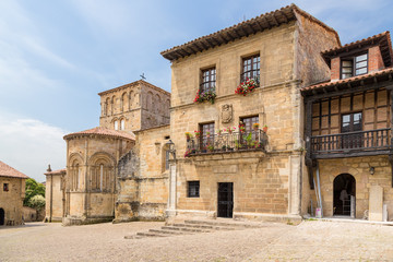 Fototapeta na wymiar Santillana del Mar, Spain. View medieval Palacio de Los Velarde