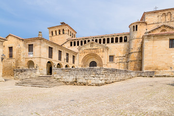 Fototapeta premium Santillana del Mar, Spain. Facade of the collegiate church
