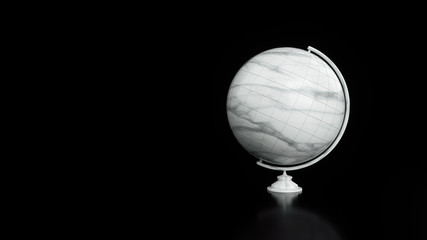 Modern Futuristic Marble Globe, Isolated On The Black Background- 3D Illustration