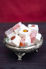 Turkish delight in silver plate