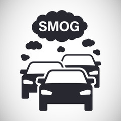 Cars and traffic smog clouds symbol pollution