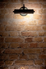 Rustic design, brick wall with lamp