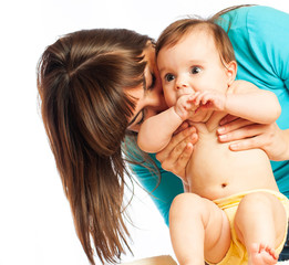 Close-up caring positive unidentified mother