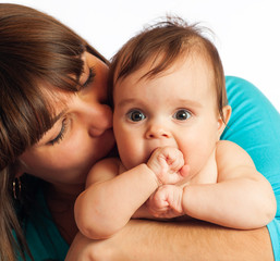 Close-up caring positive unidentified mother