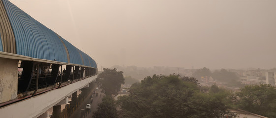 Delhi air pollution. The air quality in Delhi, the capital of India, according to a WHO survey of...