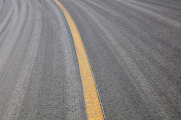 Naklejka premium yellow lines on the road