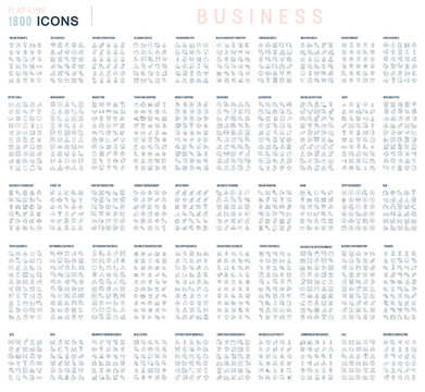 Collection of Linear Business Icons