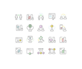 Set Vector Line Icons of C2C
