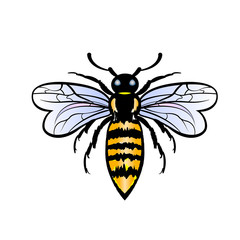 Bee sign symbol icon illustration vector Design template. Suitable for Creative Industry, Multimedia, entertainment, Educations, Shop, and any related business