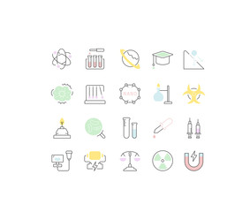 Fototapeta premium Set of Line icons of natural history