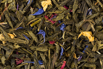 Flavoured green tea isolated