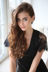 Beautiful young female brunette model