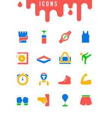 Set of Simple Icons of UFC