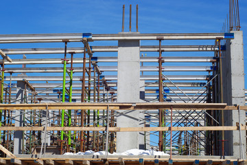 building construction site industry metal beam structure