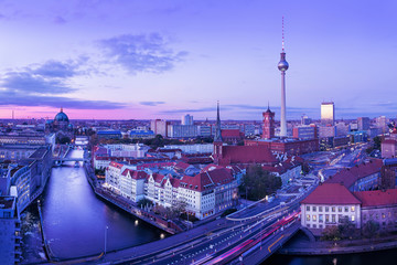 berlin city center at night