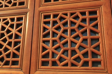 Chinese style wooden windows