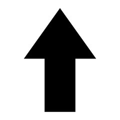 Simple black arrow up symbol isolated on white, upload icon