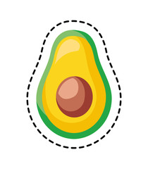 patch of fresh avocado healthy isolated icon