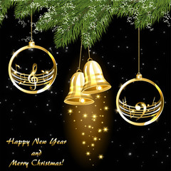 Musical theme Christmas card