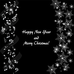 Musical theme Christmas card