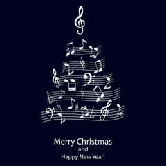 Musical theme Christmas card