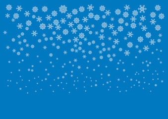 Abstract Christmas backround with snowflakes vector. White snowflakes on a blue background. Graphic white snowflakes. Christmas snowy background with copy space for text. Blue Christmas card vector