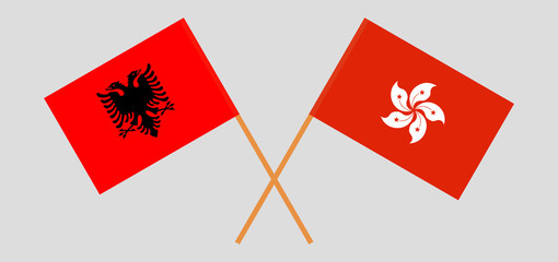 Hong Kong and Albania. Hongkong and Albanian flags