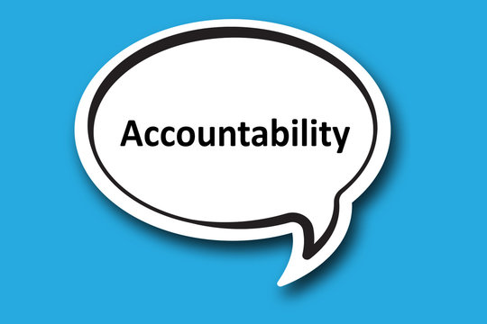 Accountability word written talk bubble