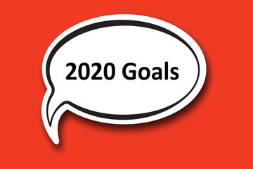 2020 goals word written talk bubble