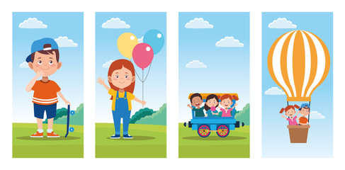 bundle of happy children day celebration scenes