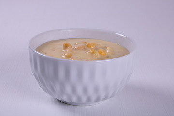 corn cream in the bowl