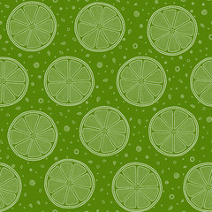 Lime seamless pattern. Colorful sketch limes.