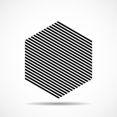 Abstract hexagon of lines, geometric shape. Vector design elements