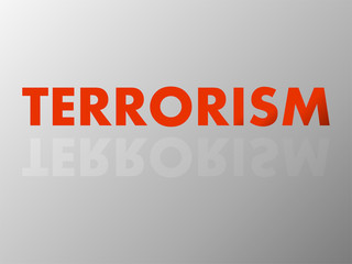 The word TERRORISM in mirror reflection. Vector