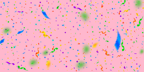 Streamers and confetti. Festive tinsel and foil ri