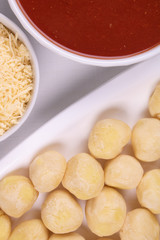 gnocchi with red sauce and cheese