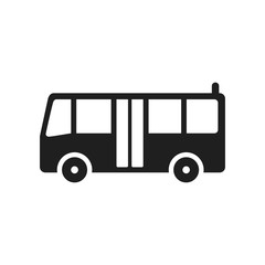Bus icon flat vector black shape design illustration
