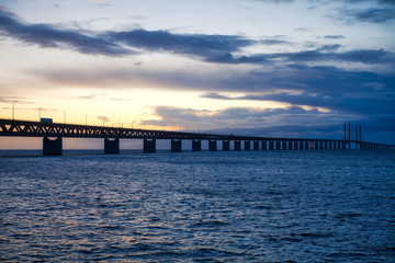 Fototapeta na wymiar Öresund bridge sunset